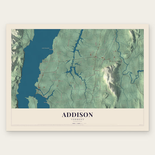 Addison, Vermont map print, the full design
