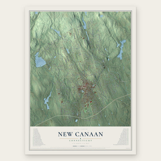 New Canaan, Connecticut map print, the full design