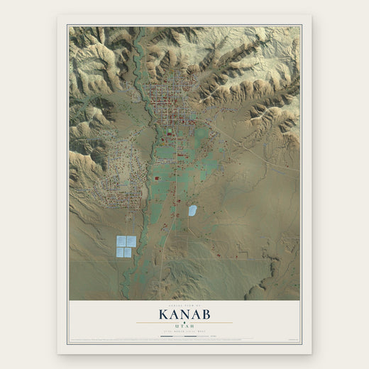 Kanab, Utah map print, the full design