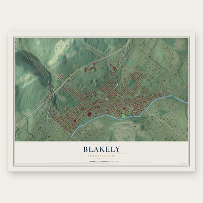 Blakely, Pennsylvania map print, the full design