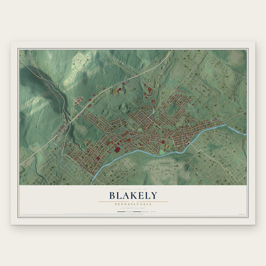 Blakely, Pennsylvania map print, the full design