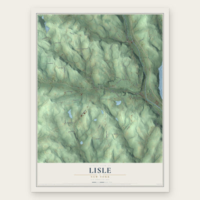 Lisle, New York map print, the full design