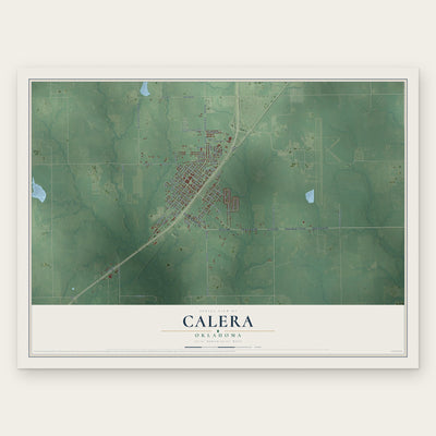 Calera, Oklahoma map print, the full design