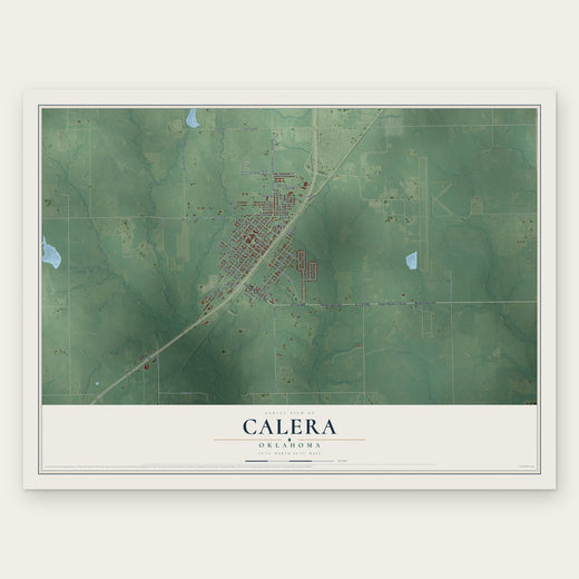 Calera, Oklahoma map print, the full design