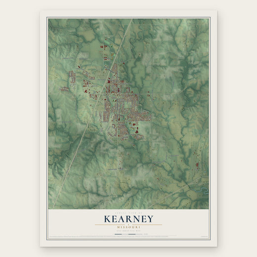 Kearney, Missouri map print, the full design