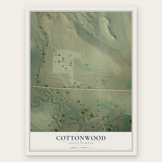 Cottonwood, South Dakota map print, the full design