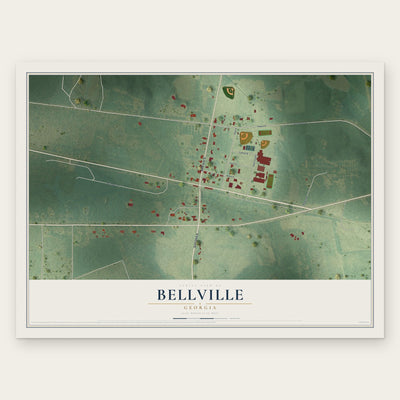 Bellville, Georgia map print, the full design