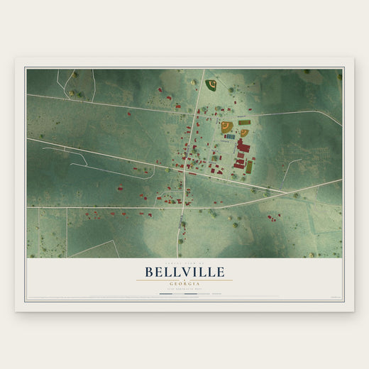 Bellville, Georgia map print, the full design