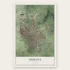 Urbana, Illinois map print, the full design