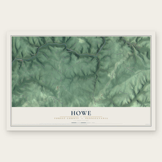Howe, Forest County, Pennsylvania map print, the full design