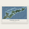 Fishers Island, New York map print, the full design