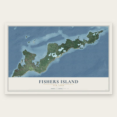 Fishers Island, New York map print, the full design