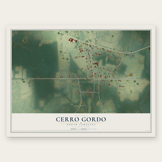 Cerro Gordo, North Carolina map print, the full design