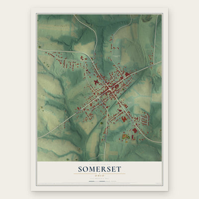Somerset, Ohio map print, the full design