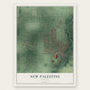 New Palestine, Indiana map print, the full design