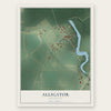 Alligator, Mississippi map print, the full design