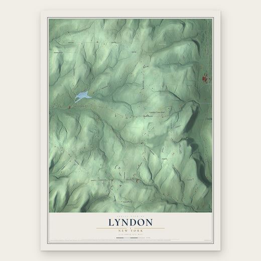 Lyndon, New York map print, the full design