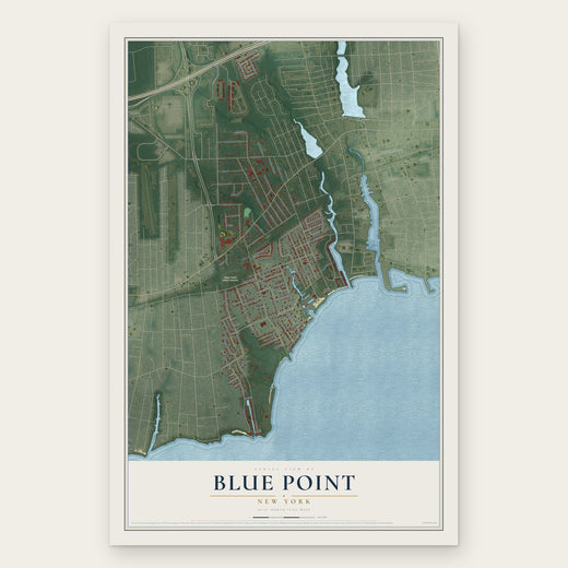 Blue Point, New York map print, the full design