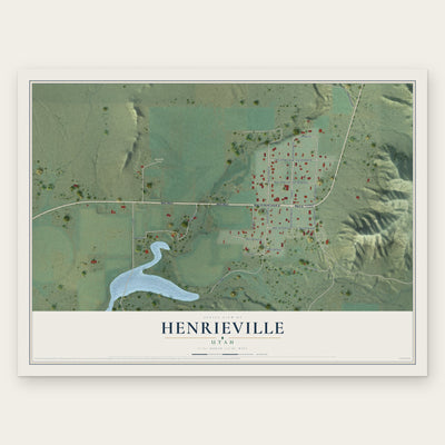 Henrieville, Utah map print, the full design