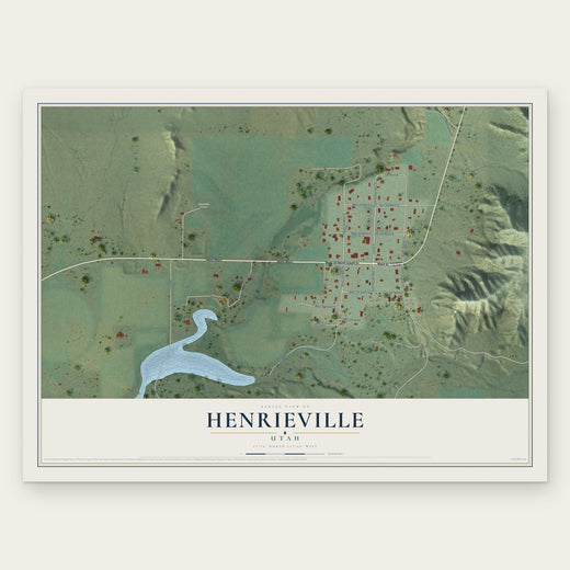 Henrieville, Utah map print, the full design