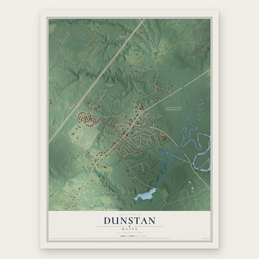 Dunstan, Maine map print, the full design
