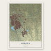 Aurora, Colorado map print, the full design