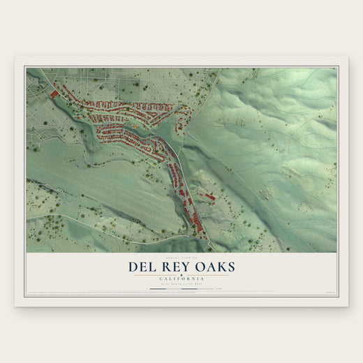 Del Rey Oaks, California map print, the full design