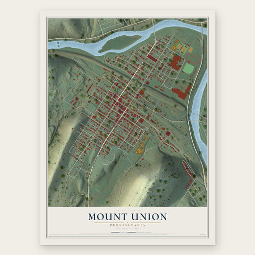 Mount Union, Pennsylvania map print, the full design