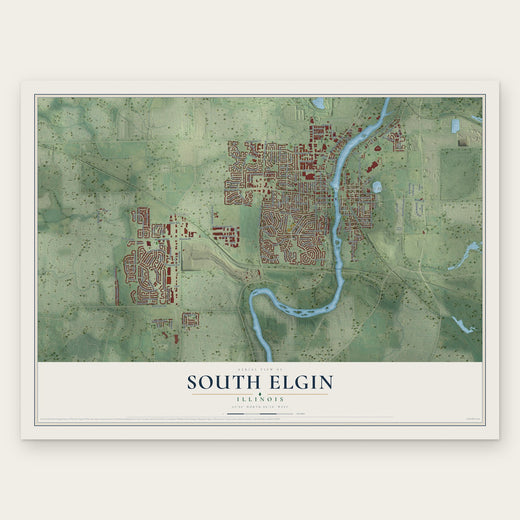 South Elgin, Illinois map print, the full design