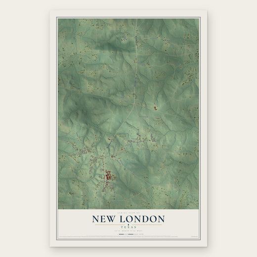 New London, Texas map print, the full design
