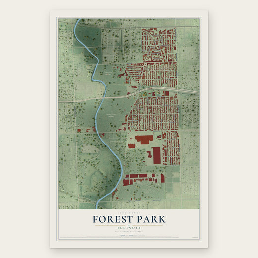 Forest Park, Illinois map print, the full design