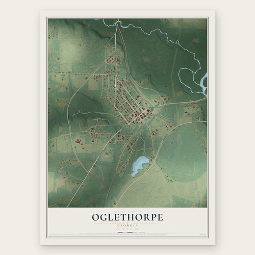 Oglethorpe, Georgia map print, the full design