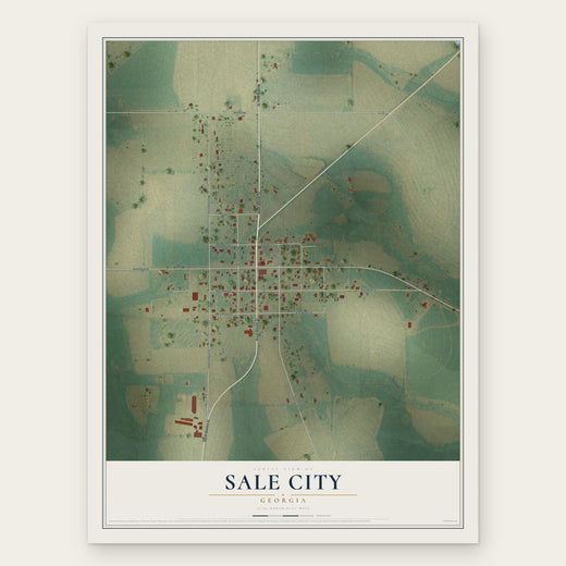 Sale City, Georgia map print, the full design