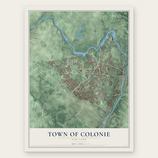 Town of Colonie, New York map print, the full design