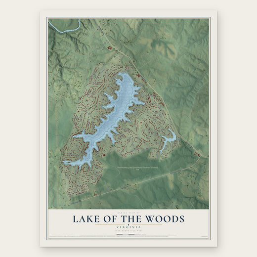 Lake of the Woods, Virginia map print, the full design