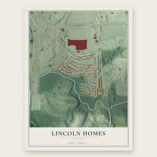 Lincoln Homes, Georgia map print, the full design