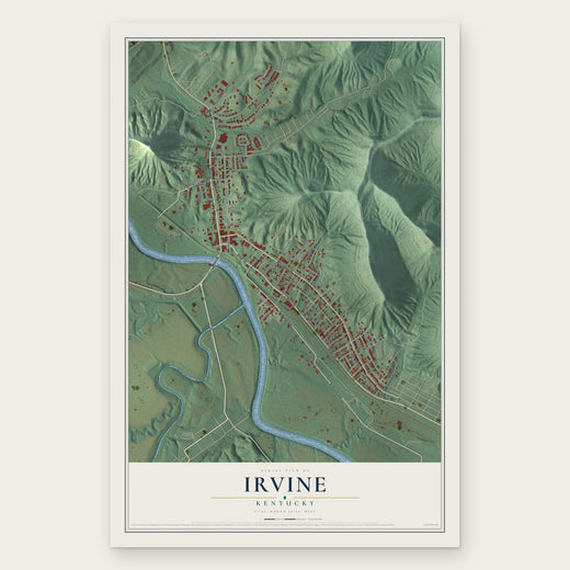 Irvine, Kentucky map print, the full design