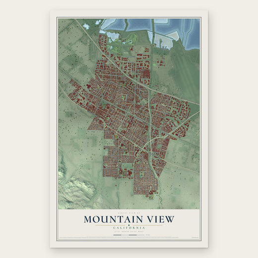 Mountain View, California map print, the full design