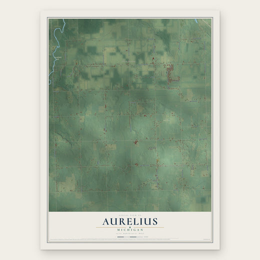 Aurelius, Michigan map print, the full design