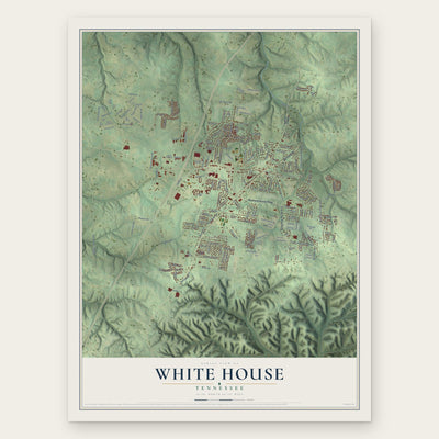 White House, Tennessee map print, the full design