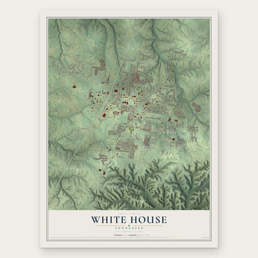 White House, Tennessee map print, the full design