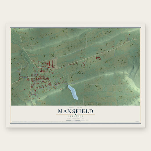 Mansfield, Arkansas map print, the full design