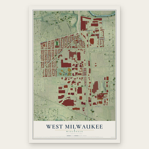 West Milwaukee, Wisconsin map print, the full design