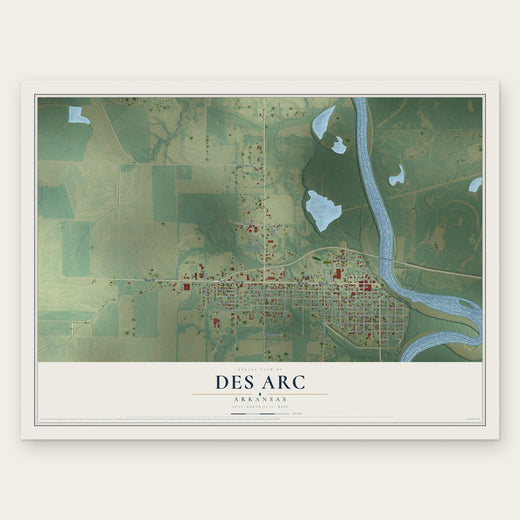 Des Arc, Arkansas map print, the full design