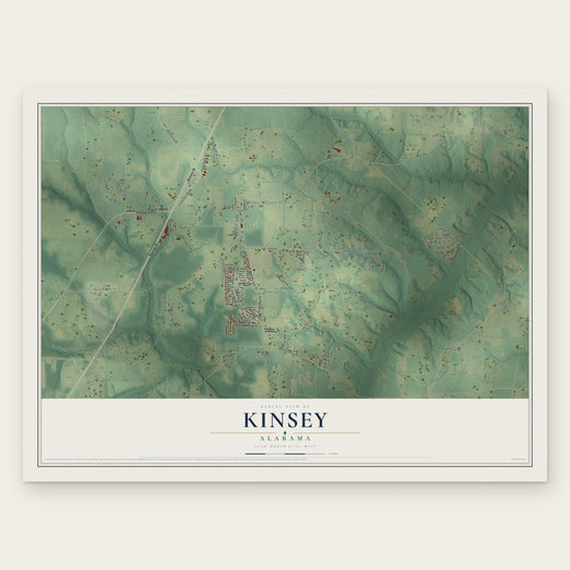 Kinsey, Alabama map print, the full design