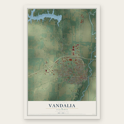Vandalia, Illinois map print, the full design