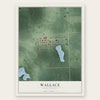 Wallace, South Dakota map print, the full design