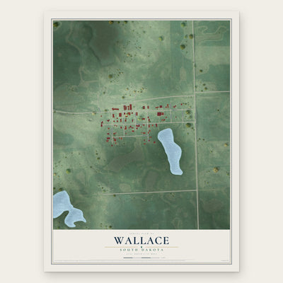 Wallace, South Dakota map print, the full design