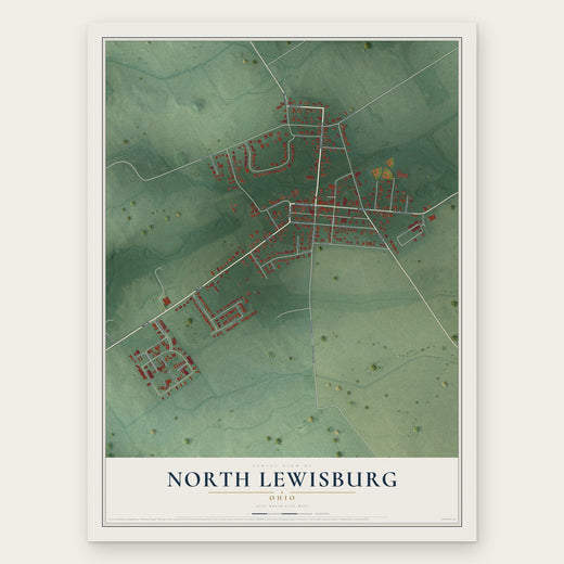 North Lewisburg, Ohio map print, the full design