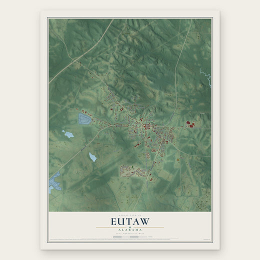 Eutaw, Alabama map print, the full design